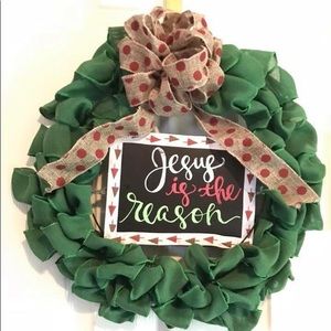Jesus is the Reason burlap Wreath